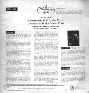 莫札特《D大調嬉遊曲》之唱片封面