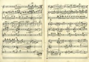 徐頌仁作品《為小提琴與鋼琴的奏鳴曲》樂譜手稿